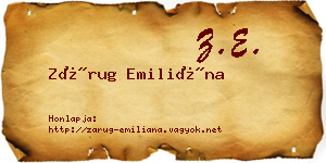Zárug Emiliána névjegykártya